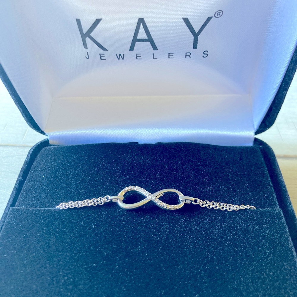 Diamond Sterling Silver 7-inch Infinity Bracelet Kay Jewelers